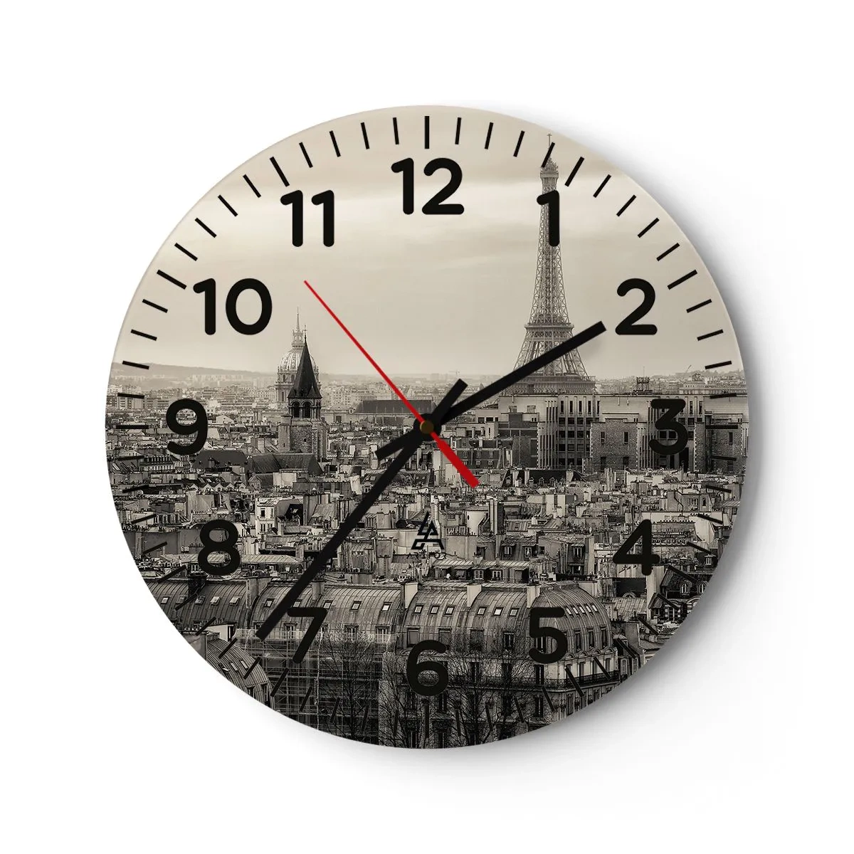 Wanduhr - Glasuhr - Über den Dächern von Paris - 40x40 cm