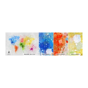 Fototapetenmuster Standard Eco - Alle Farben der Welt - Weltkarte, Kontinente, Reisen - 100x30 cm