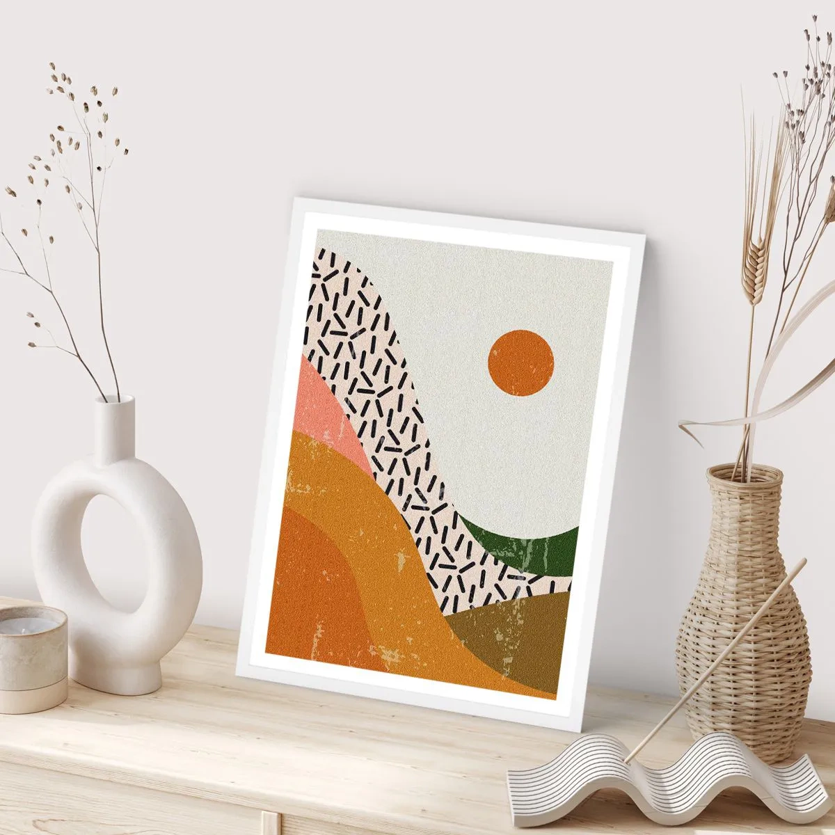 Poster in einem weißen Rahmen - Solare Abstraktion - 40x50 cm