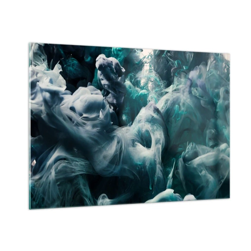 Glasbild - Bild auf glas - Der Tanz der Farben im Wasser erzeugt abstrakte Formen - 100x70cm - Farbbewegung - Moderne Wanddekoration für Wohnzimmer und Schlafzimmer ARTTOR