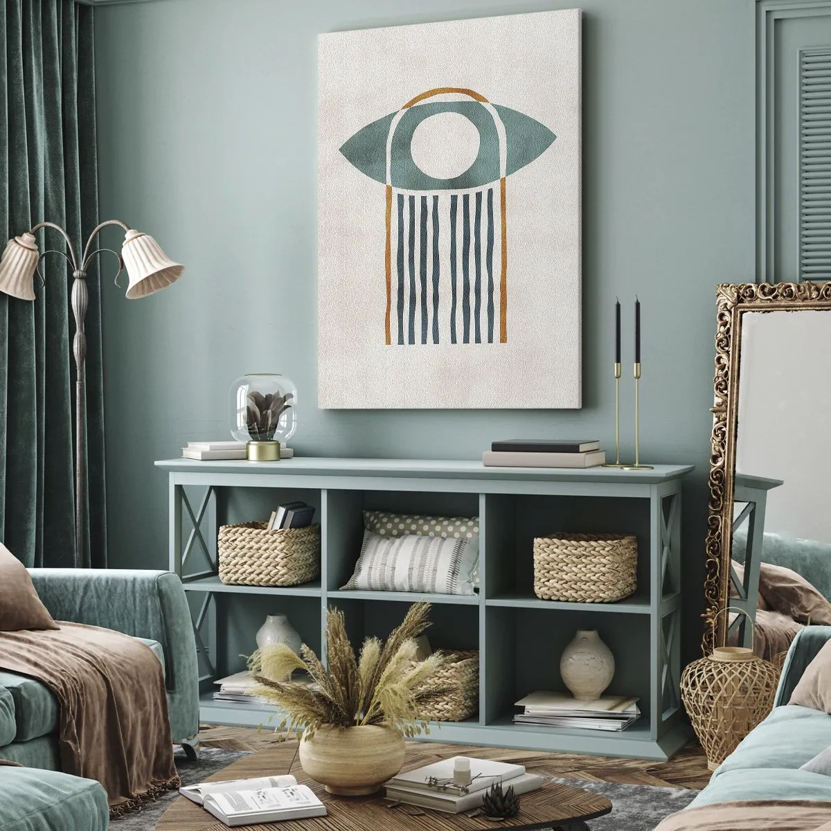 Bild auf Leinwand - Leinwandbild - Zeichen und Rituale - 55x100 cm