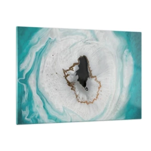 Glasbild - Bild auf glas - Eine abstrakte Form, die einem Querschnitt eines Minerals ähnelt - 120x80cm - Nach Innen eindringen - Moderne Wanddekoration für Wohnzimmer und Schlafzimmer ARTTOR