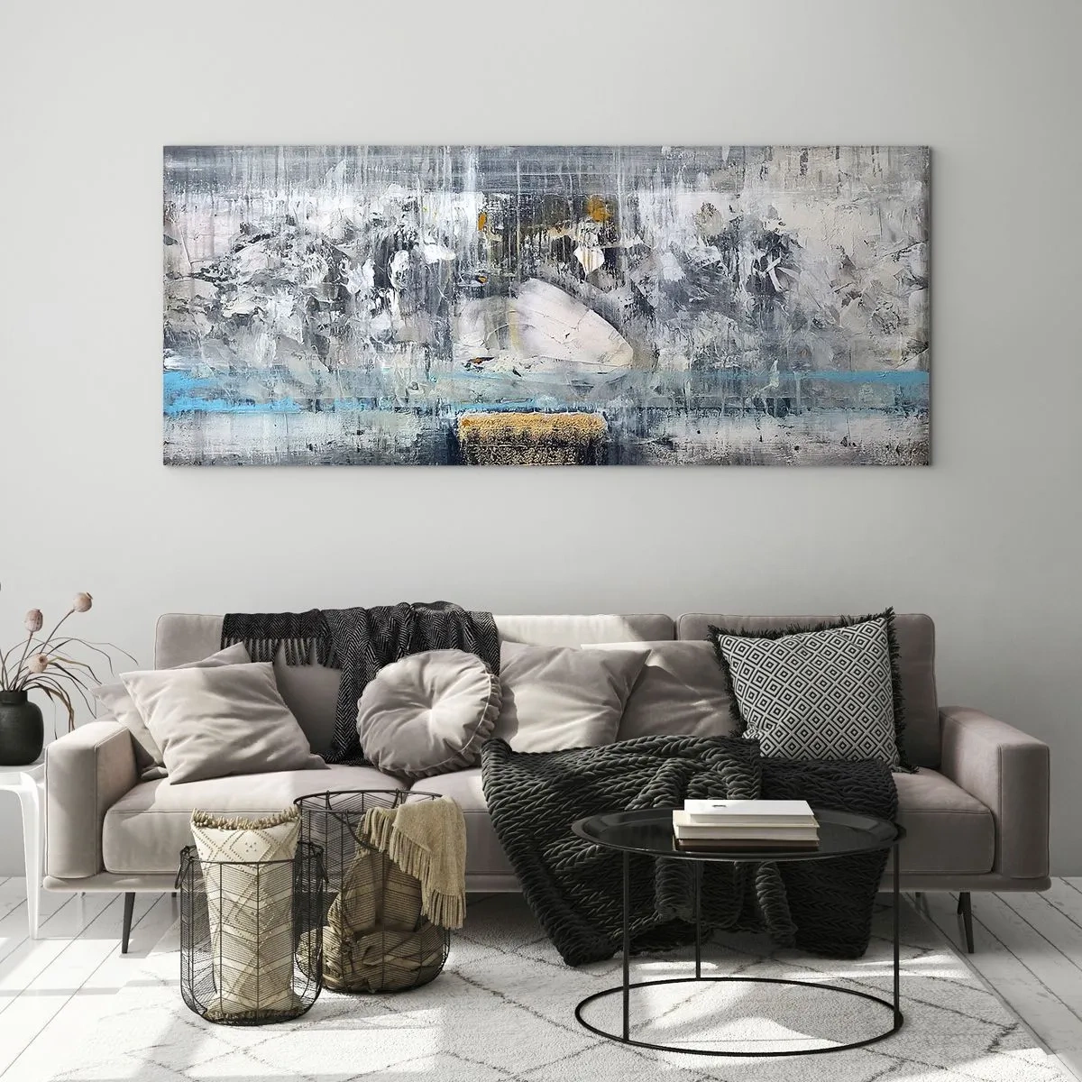 Glasbild - Bild auf glas - Wie auf Eis, wie nach Dezember - 90x30 cm