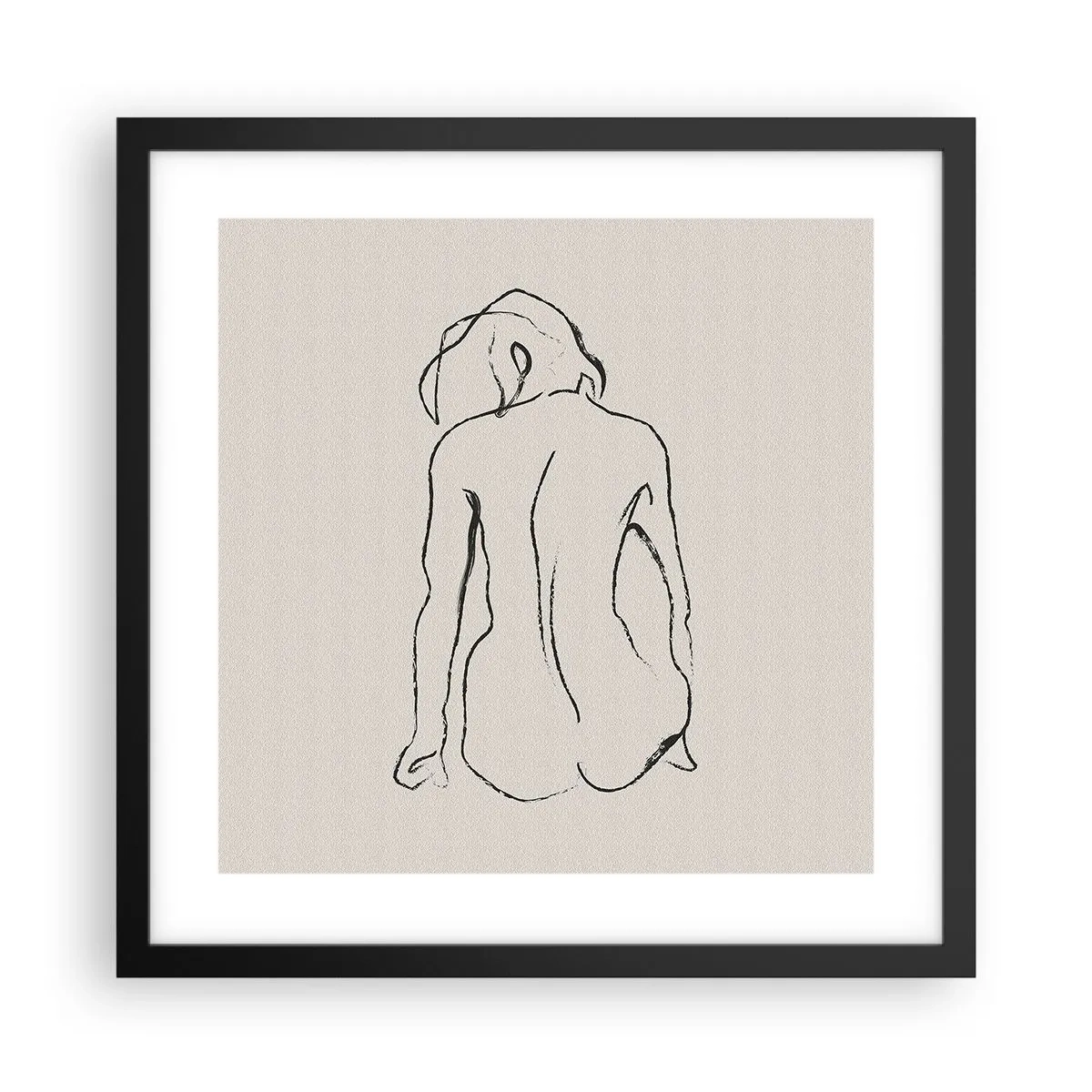 Poster in einem schwarzem Rahmen - Mädchenakt - 40x40 cm
