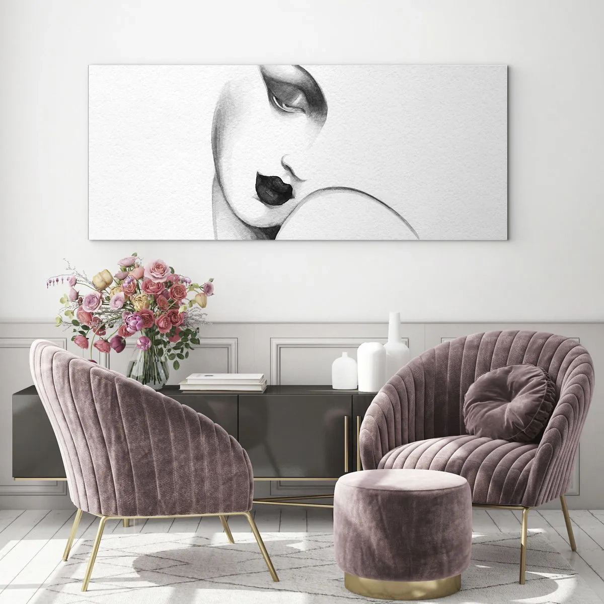 Glasbild - Bild auf glas - Im Stil von Łempicka - 100x40 cm