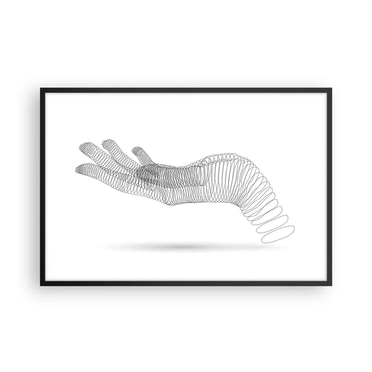 Poster in einem schwarzem Rahmen - Federnde Hand - 91x61 cm