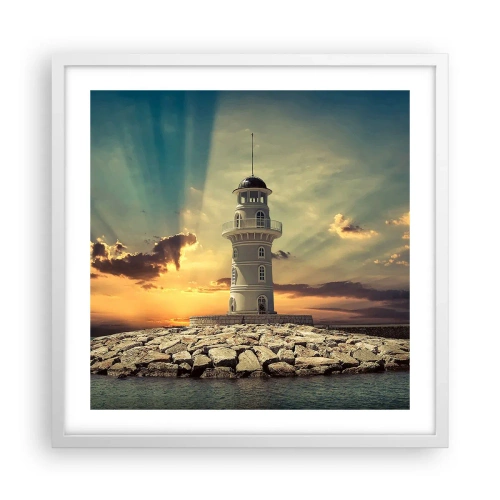 Poster in einem weißen Rahmen - Licht - Gut - Schönheit - 50x50 cm