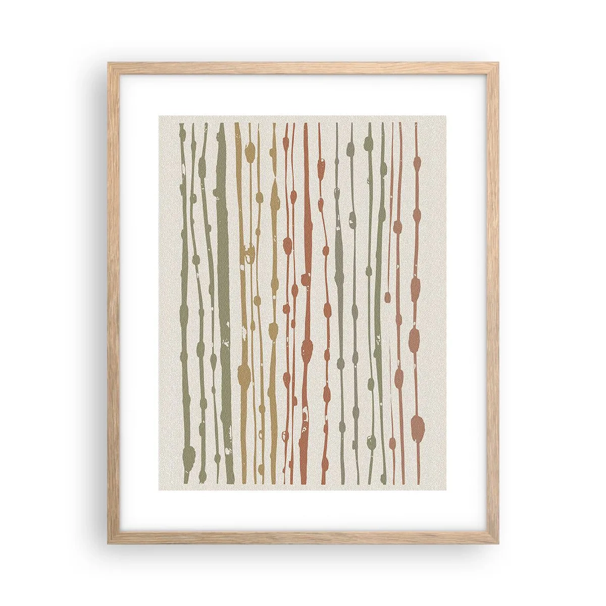 Poster in einem Rahmen aus heller Eiche - Musikalische Notation von Farben - 40x50 cm