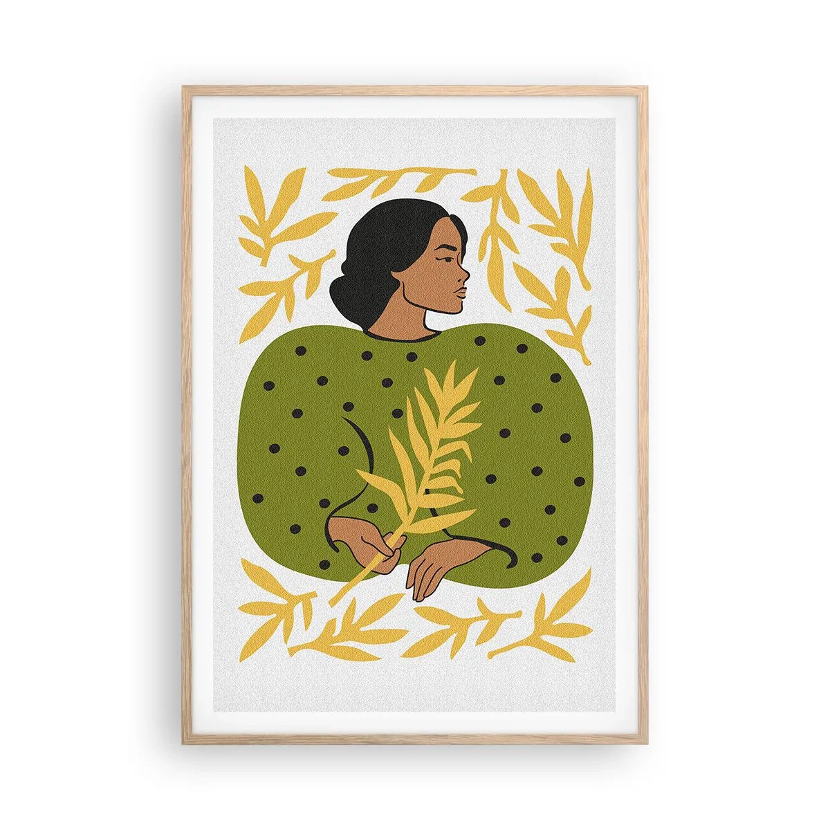 Poster in einem Rahmen aus heller Eiche - Hawaiianisches Mädchen - 70x100 cm