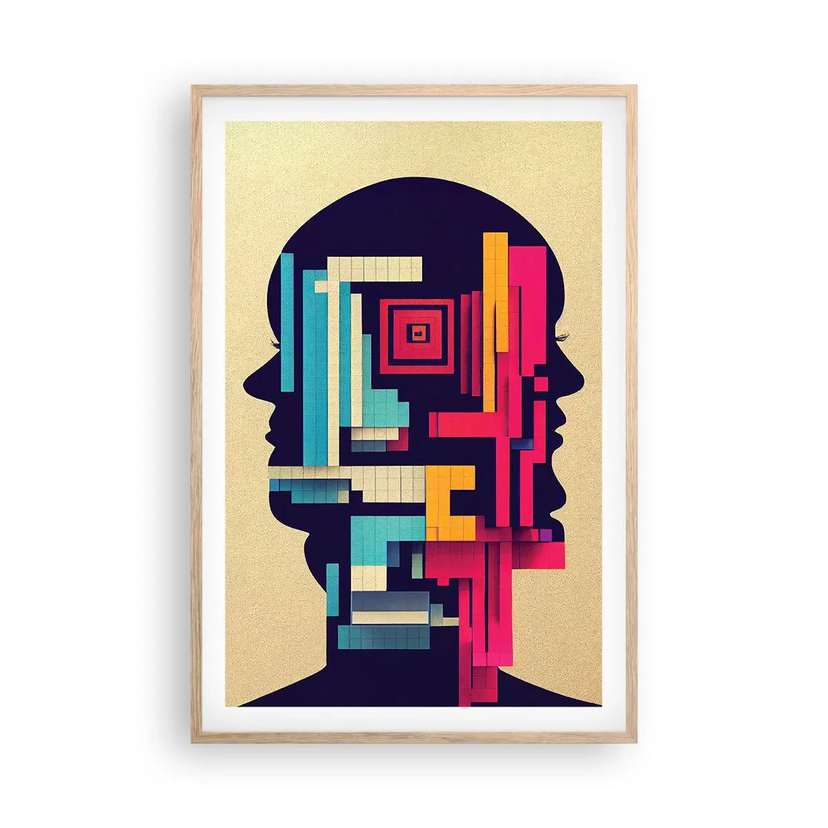 Poster in einem Rahmen aus heller Eiche - Neue Anleihen - 61x91 cm