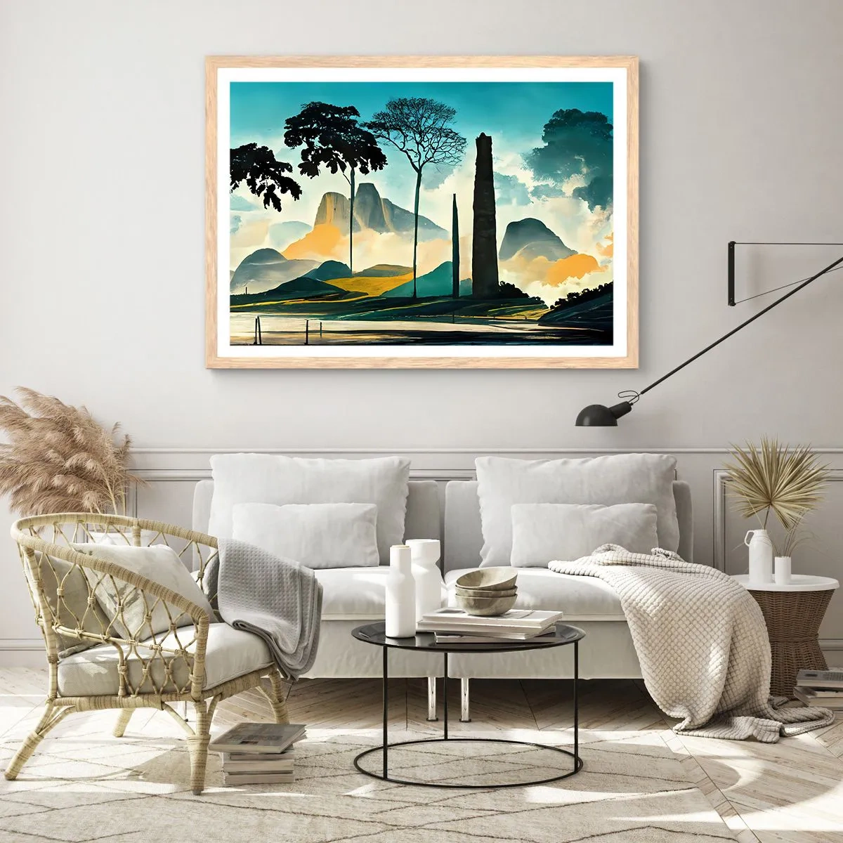 Poster in einem Rahmen aus heller Eiche - Immer höher und höher - 40x30 cm