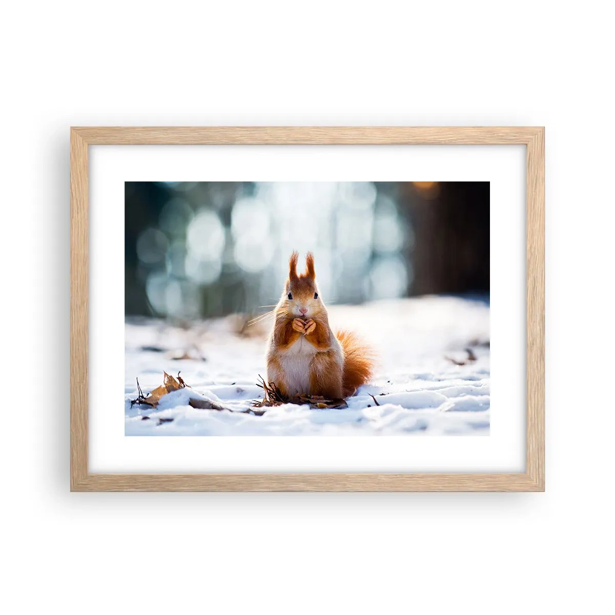 Poster in einem Rahmen aus heller Eiche - Wo schaust du hin? - 40x30 cm