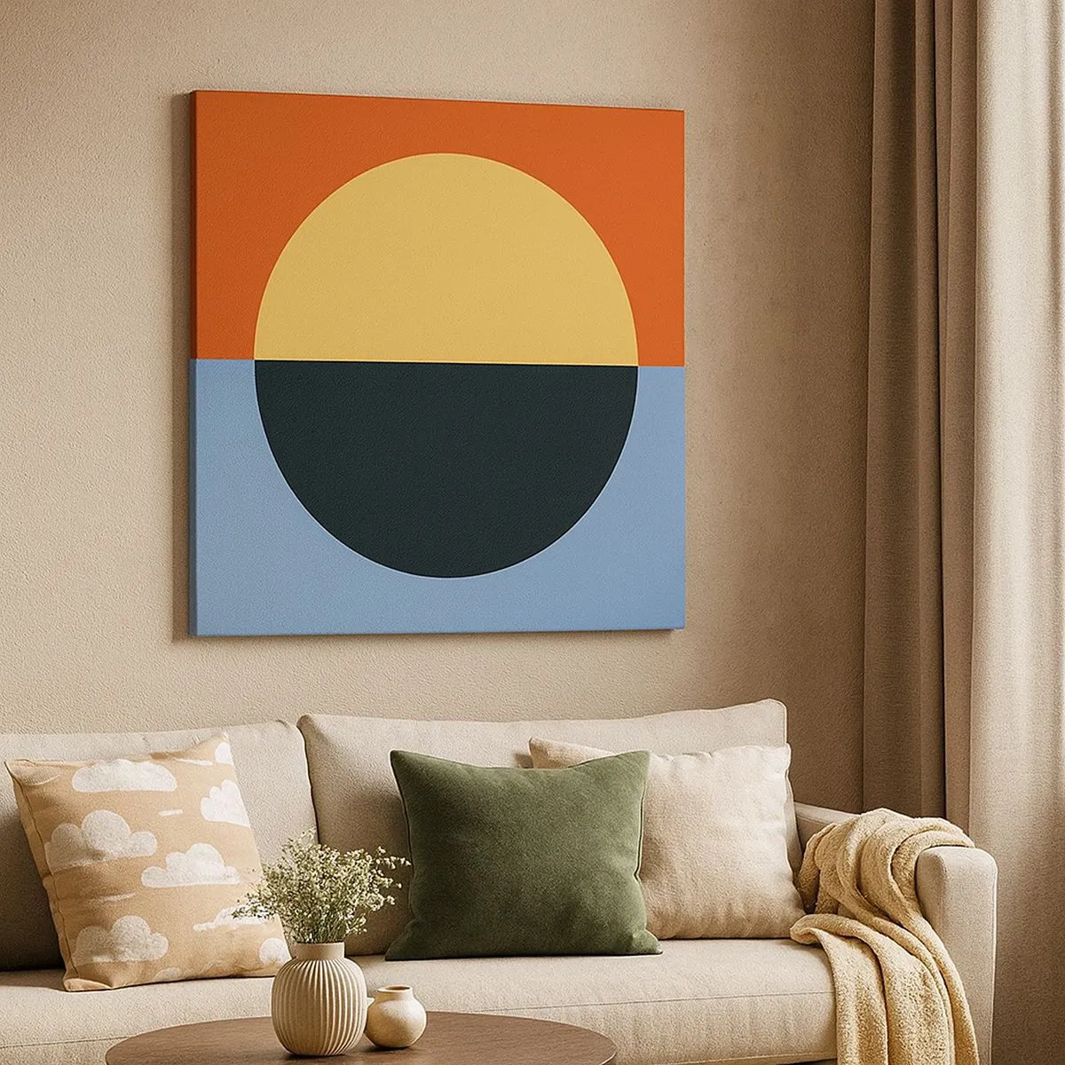 Bild auf Leinwand - Leinwandbild - Eine Komposition aus Wärme und Kühle - 30x30 cm