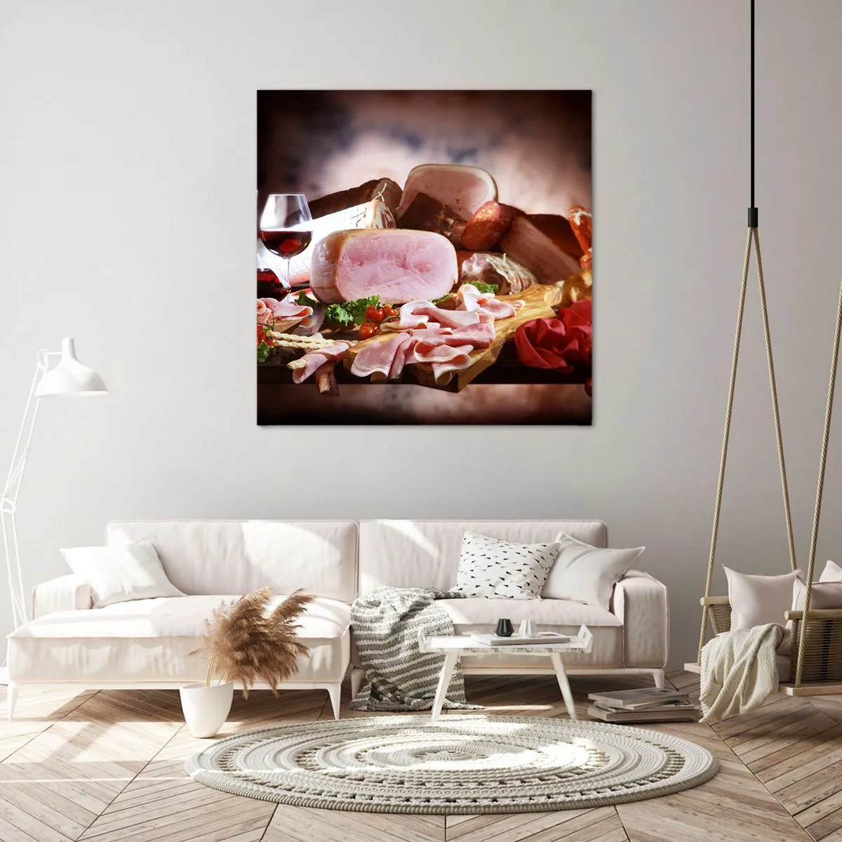 Bild auf Leinwand - Leinwandbild - Ein kulinarischer Traum mit einer Karaffe - 60x60 cm