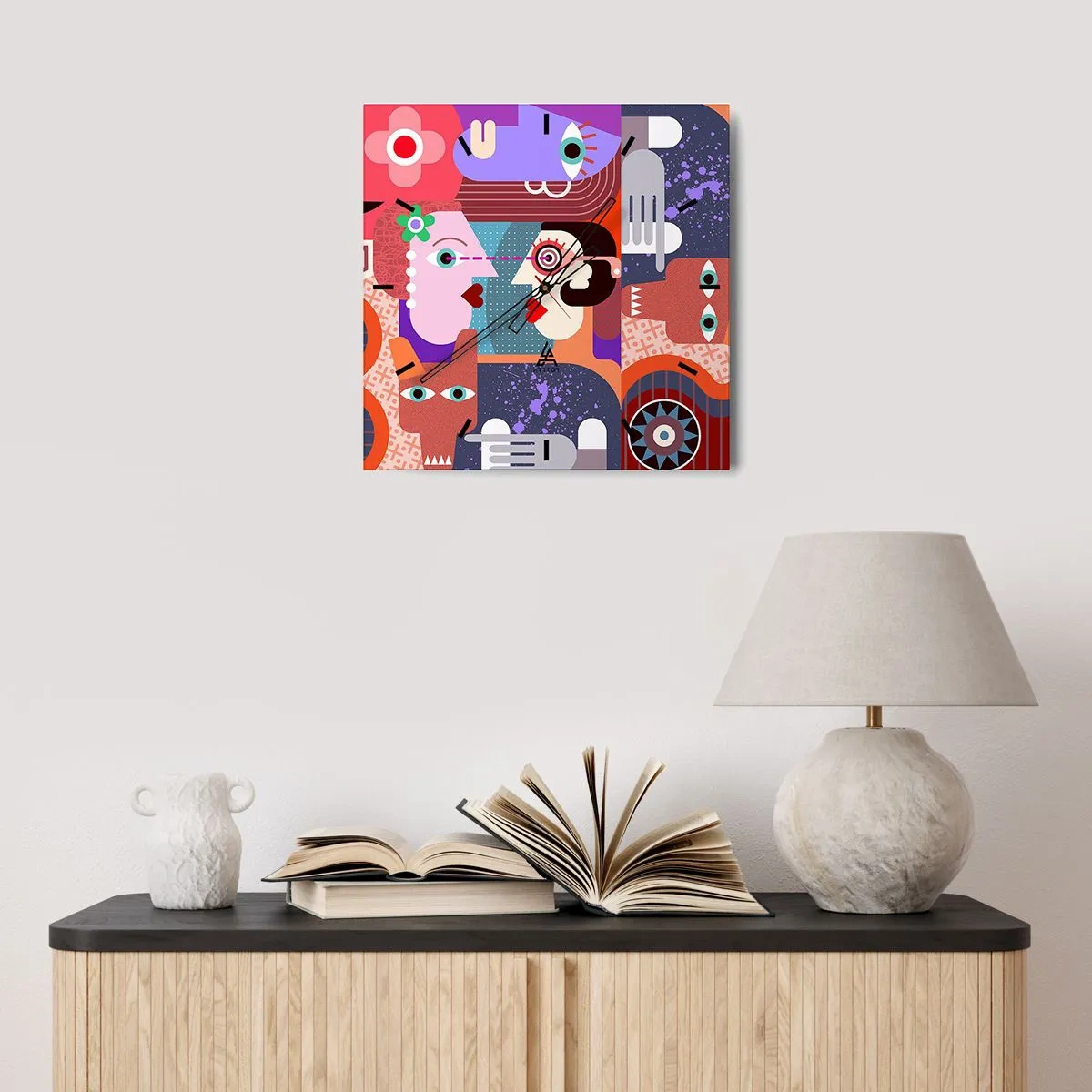 Wanduhr - Glasuhr - Augenhöhe - 30x30 cm