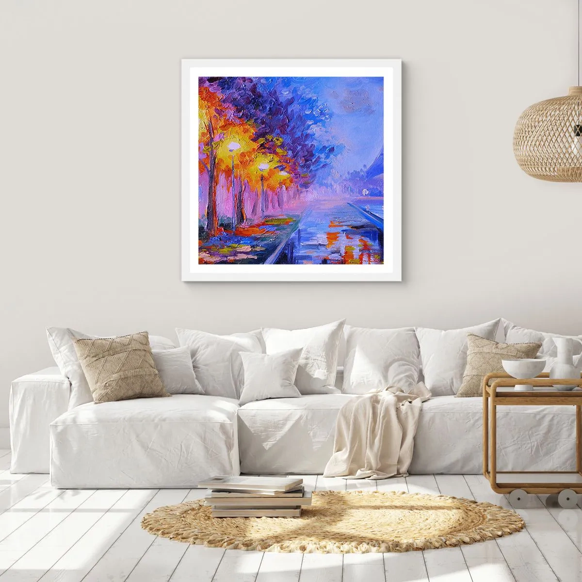 Poster in einem weißen Rahmen - Ein Traumspaziergang - 50x50 cm
