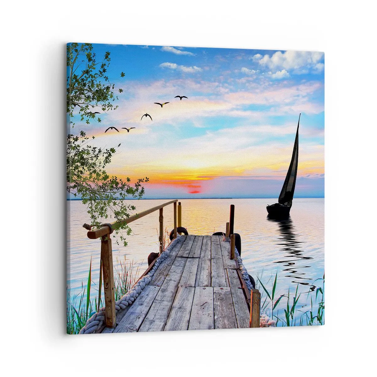 Bild auf Leinwand - Leinwandbild - Guten Abend - 50x50 cm