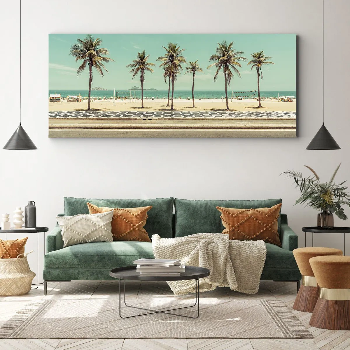 Bild auf Leinwand - Leinwandbild - Beim Bewachen des Strandes - 90x30 cm