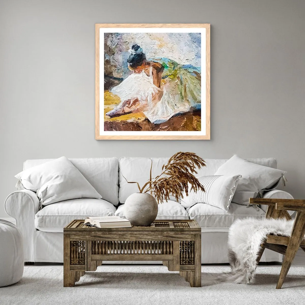 Poster in einem Rahmen aus heller Eiche - Aus einem Gemälde von Degas - 40x40 cm