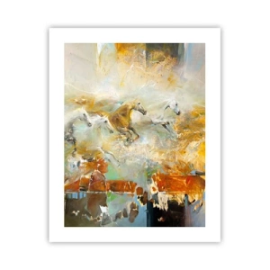 Poster - Im Galopp durch das Licht - 40x50 cm