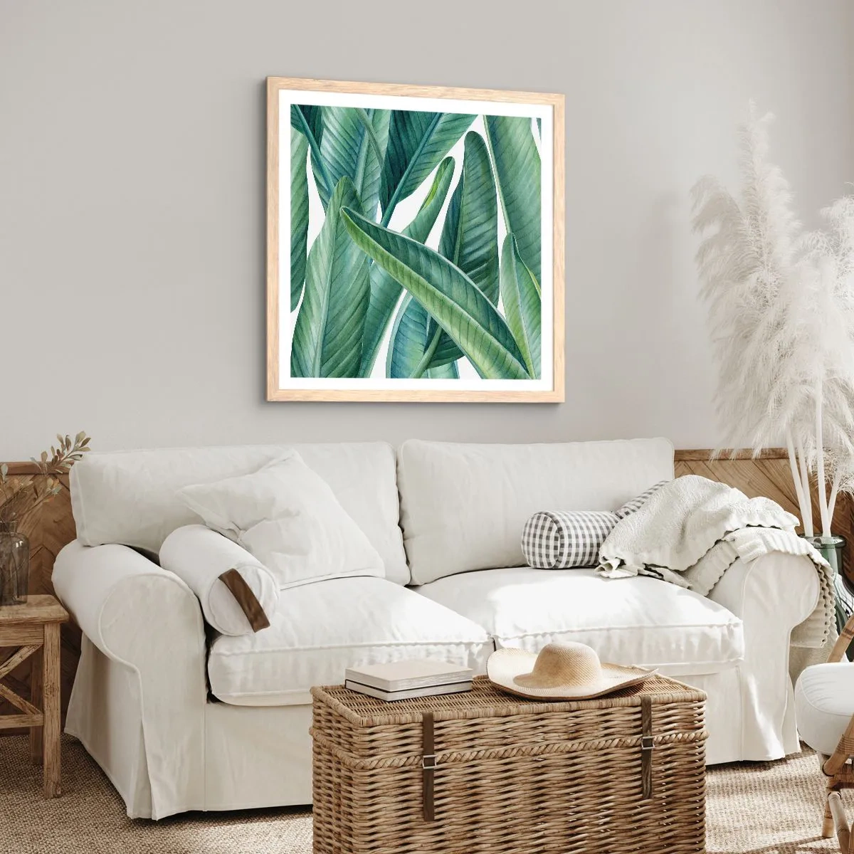 Poster in einem Rahmen aus heller Eiche - An und für sich Grün - 50x50 cm
