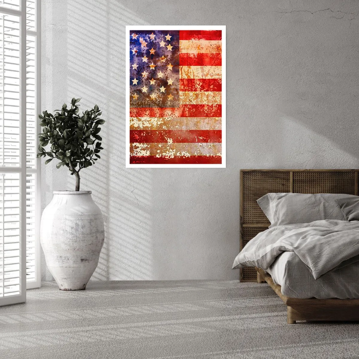 Poster - Vintage USA-Flagge mit gealtertem Effekt - 50x70cm - Ruhm verblasst nicht - Moderne Wanddekoration für Wohnzimmer und Schlafzimmer ARTTOR