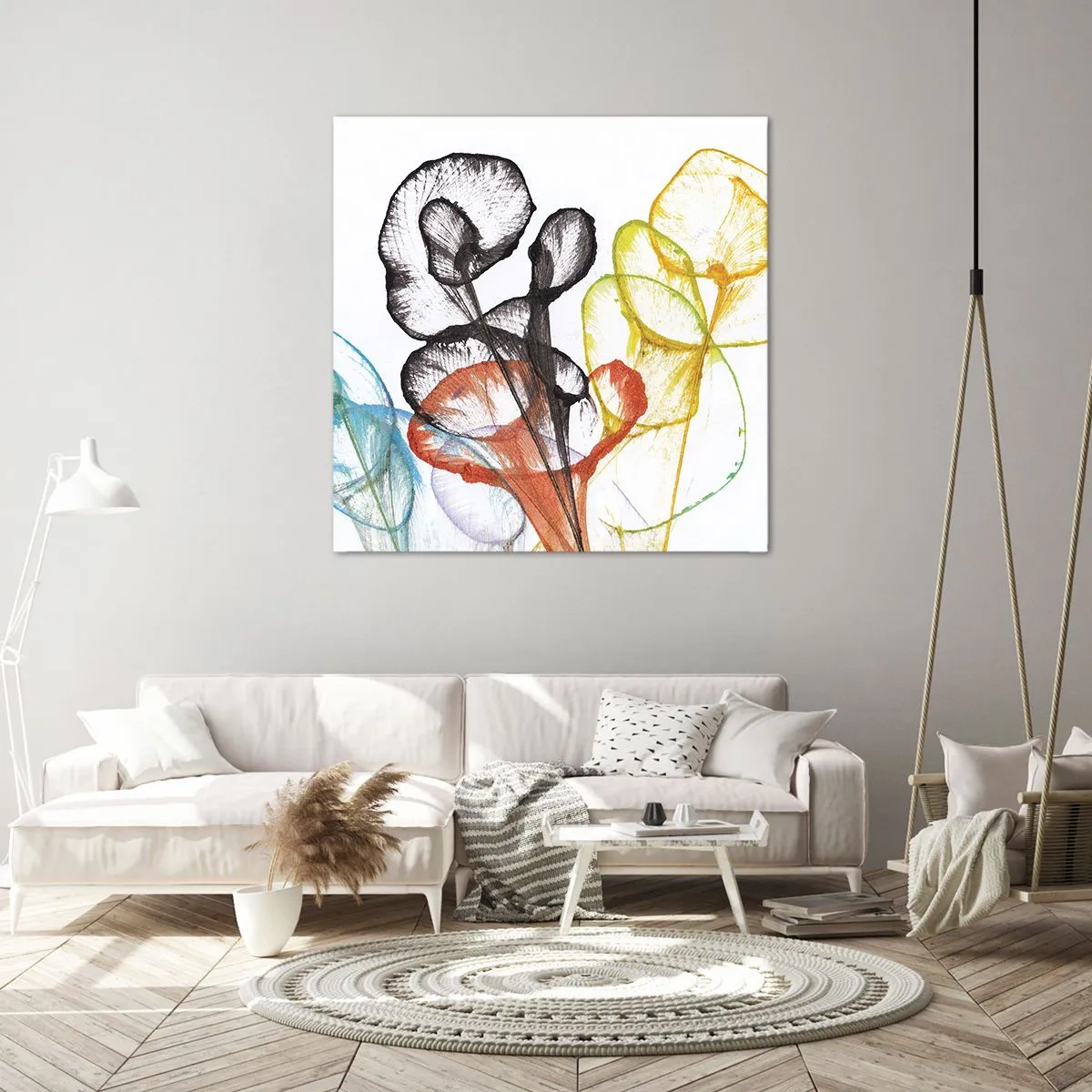 Bild auf Leinwand - Leinwandbild - Blumen mit Seele - 70x70 cm