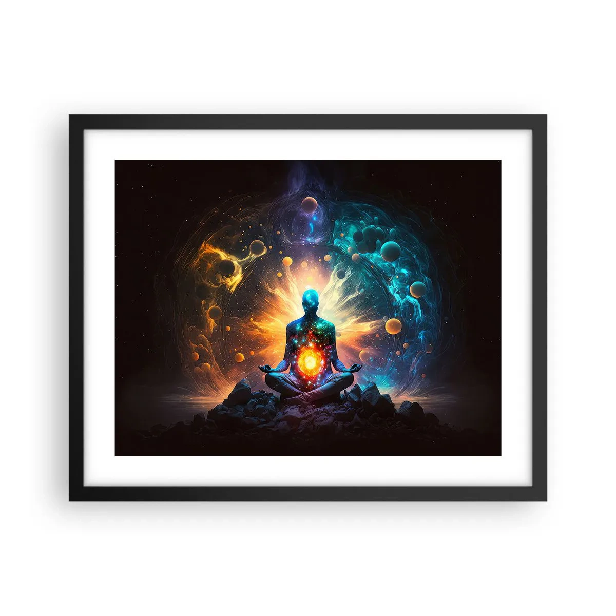 Poster in einem schwarzem Rahmen - Kosmischer Frieden - 50x40 cm