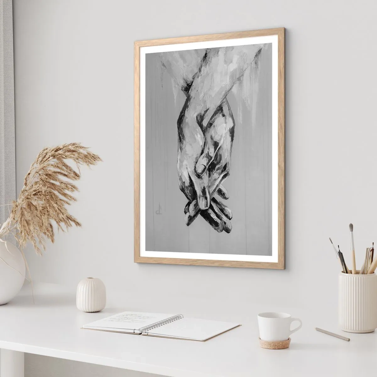 Poster in einem Rahmen aus heller Eiche - Anfang… - 40x50 cm