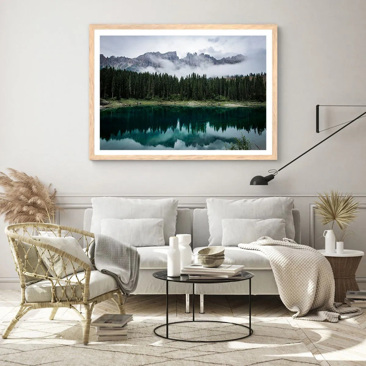 Poster in einem Rahmen aus heller Eiche - Leise, leise, lass uns das Trinkwasser nicht wecken ... - 70x50 cm