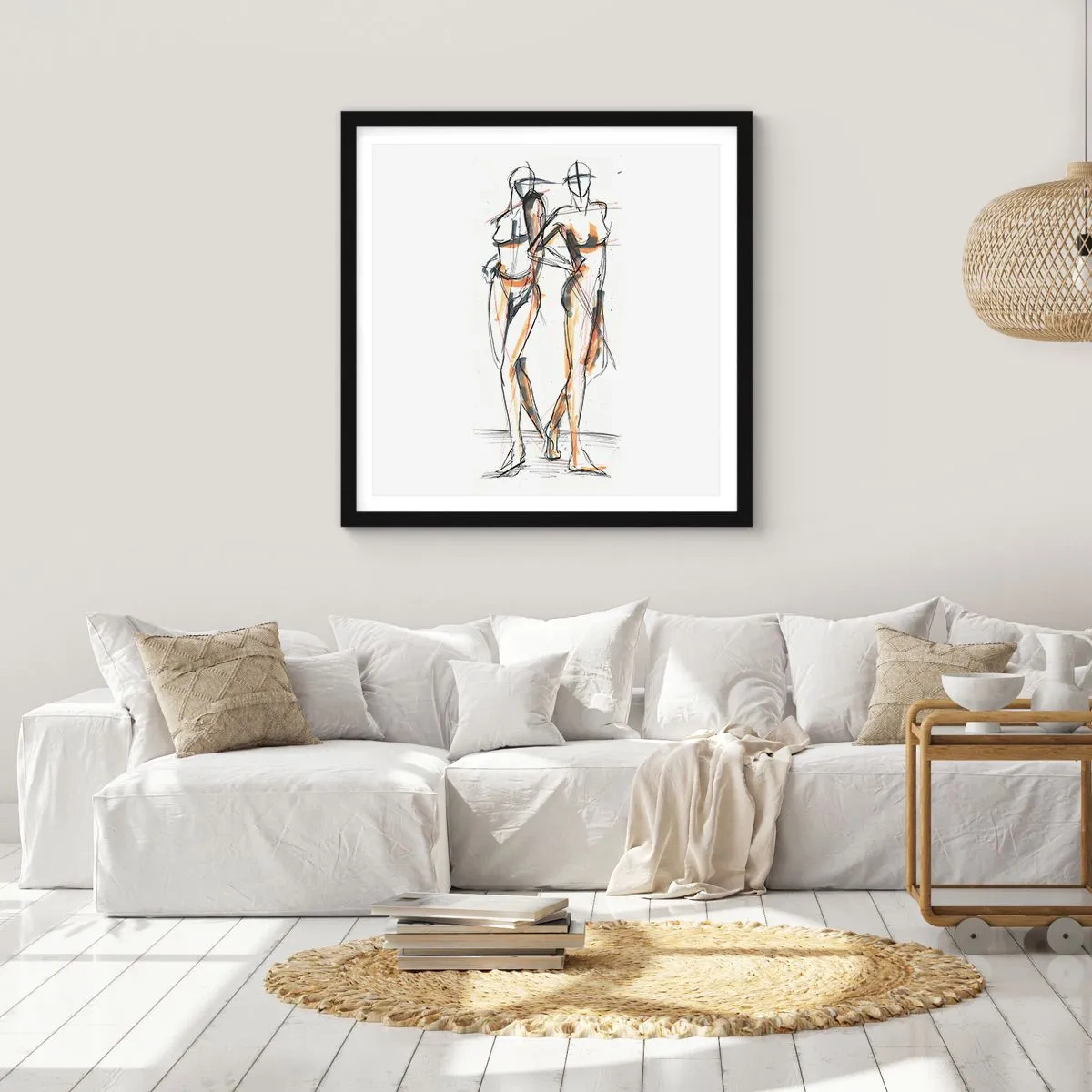 Poster in einem schwarzem Rahmen - Studie der Gnade - 30x30 cm