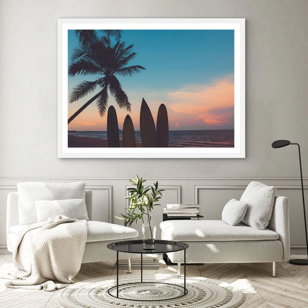 Poster in einem weißen Rahmen - Morgen wird es auch lustig - 40x30 cm