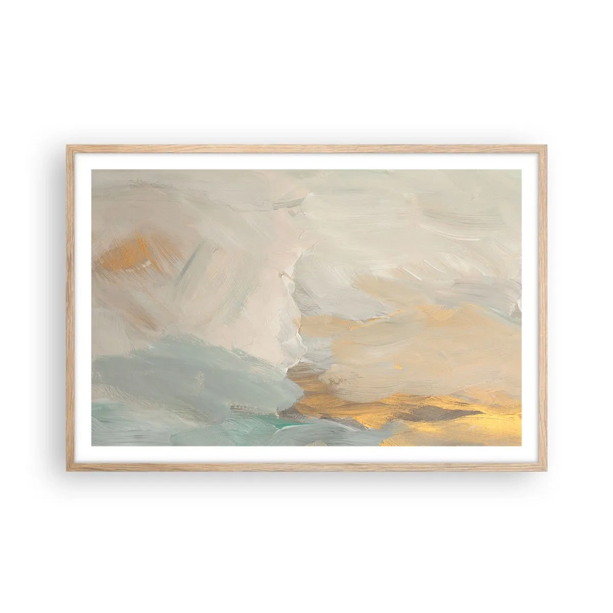 Poster in einem Rahmen aus heller Eiche - Abstraktion – das Land der Sanftheit - 91x61 cm