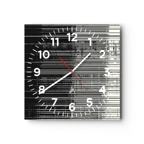 Wanduhr - Glasuhr - Wellen und Vibrationen - 40x40 cm