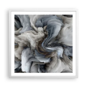 Poster in einem weißen Rahmen - Stein und Blume - 60x60 cm