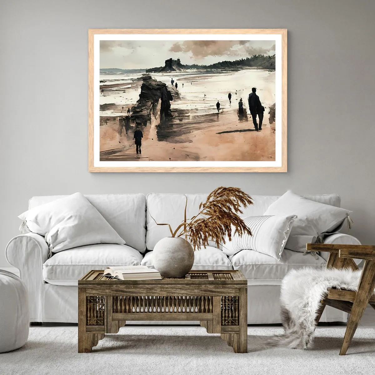 Poster in einem Rahmen aus heller Eiche - Einberufen - 50x40 cm