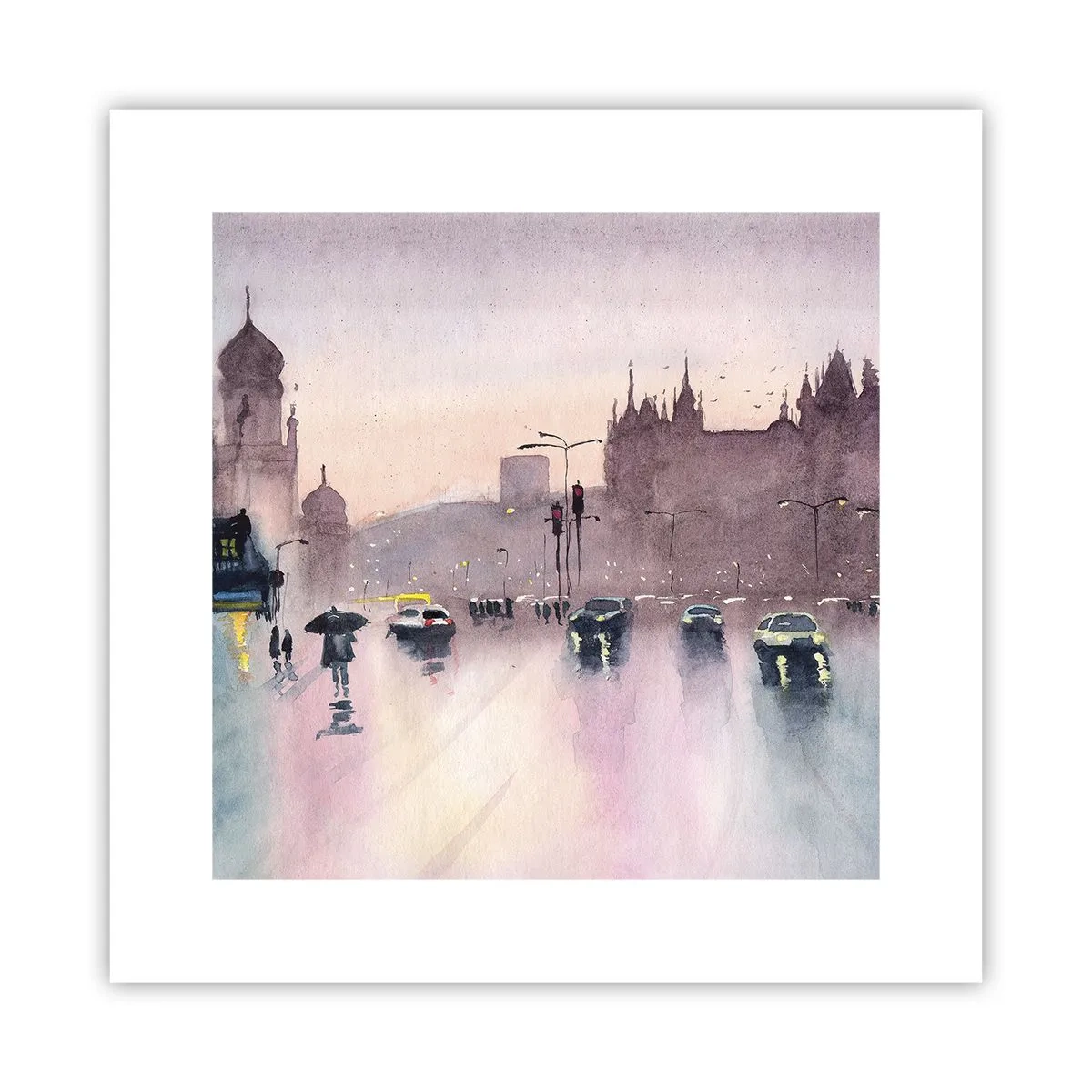 Poster - Im regnerischen Dunst - 30x30 cm