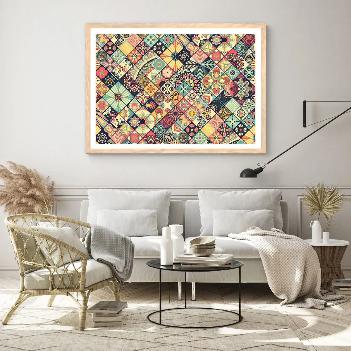 Poster in einem Rahmen aus heller Eiche - marokkanische Atmosphäre - 50x40 cm