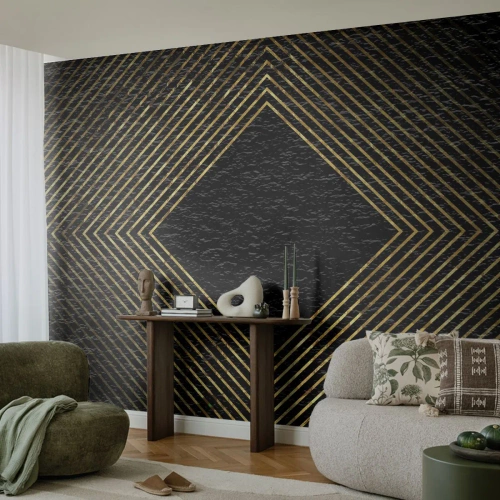 Fototapete Premium Canvas - Geometrie im glamourösen Stil - Art Deco, Modern, Glanz - 250x175 cm
