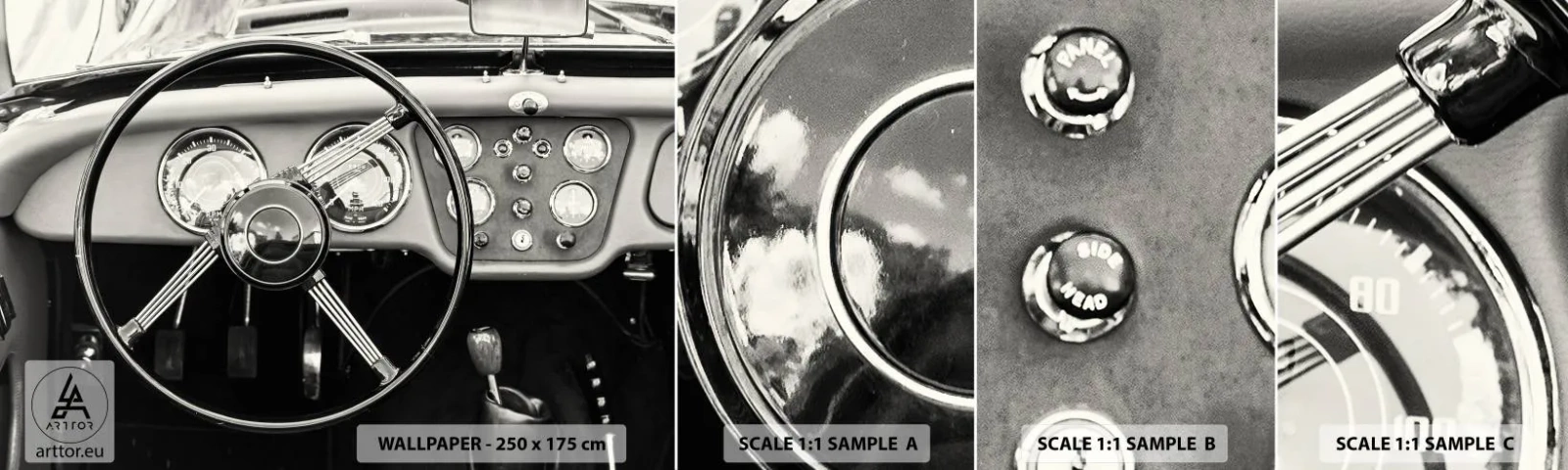 Fototapeten Muster Selbstklebend Deluxe Sticker - Ein Sammlertraum - Auto, Jahrgang, Automobil - 100x30 cm