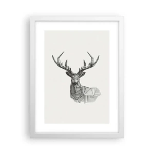 Poster in einem weißen Rahmen - Ein Hirsch im kubistischen Stil - 30x40 cm