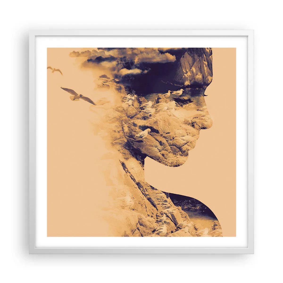 Poster in einem weißen Rahmen - Von Natur aus schön - 60x60 cm