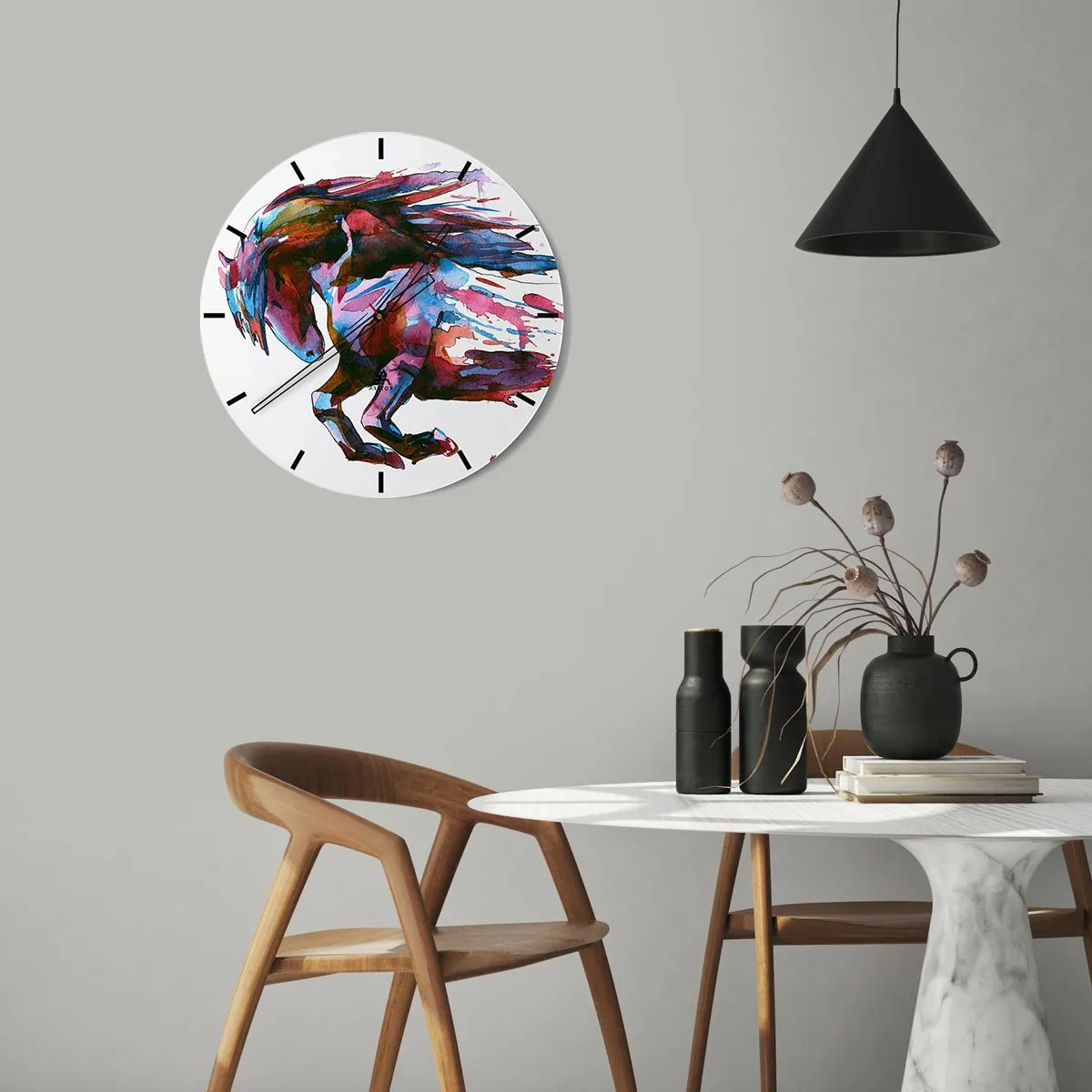 Wanduhr - Glasuhr - In Verzückung - 40x40 cm