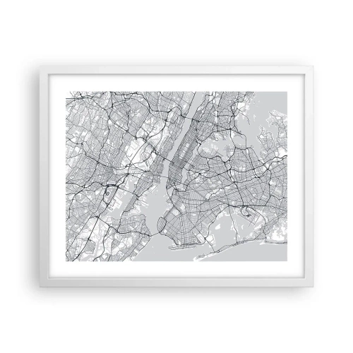 Poster in einem weißen Rahmen - Die Anatomie einer Metropole - 50x40 cm