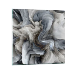 Glasbild - Bild auf glas - Stein und Blume - 60x60 cm