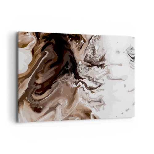 Bild auf Leinwand - Leinwandbild - Abstraktion in Brauntönen mit dynamischen Linien - 100x70cm - Farbkontrast - Moderne Wanddekoration für Wohnzimmer und Schlafzimmer ARTTOR