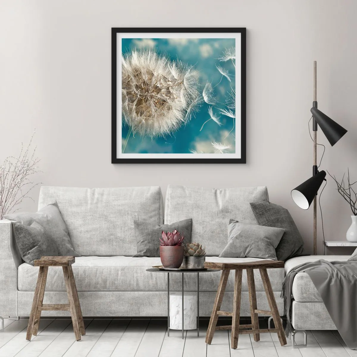 Poster in einem schwarzem Rahmen - Engelsatem - 30x30 cm