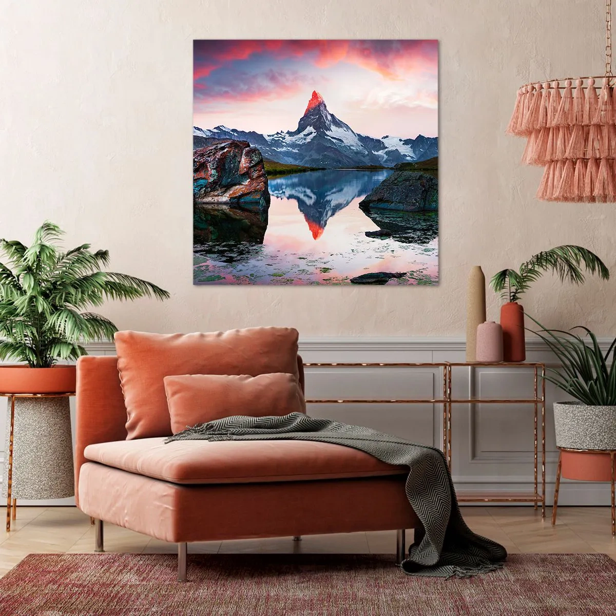 Bild auf Leinwand - Leinwandbild - Das Herz der Berge ist heiß - 70x70 cm