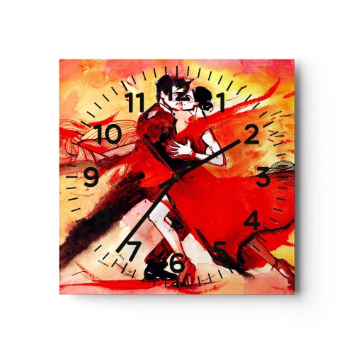 Wanduhr - Glasuhr - Der violette Rhythmus der Leidenschaft - 40x40 cm