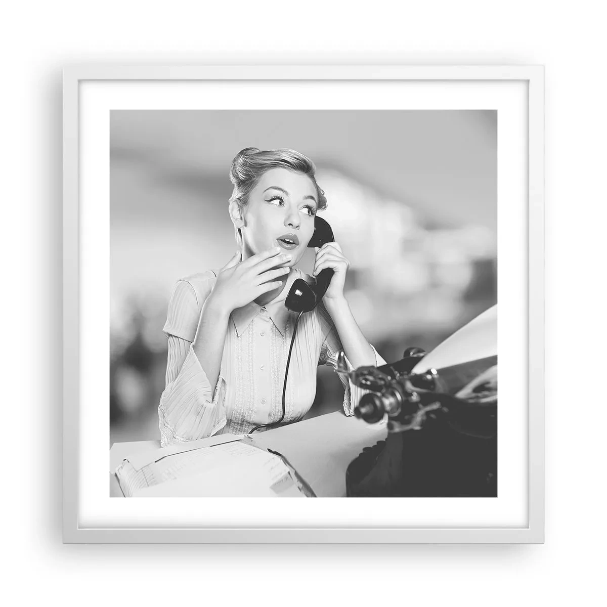 Poster in einem weißen Rahmen - Hallo, wir sind in den 1950er Jahren. - 50x50 cm